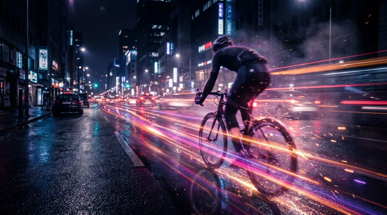 Bicicleta encostada numa parede com luz quente: a ferramenta parada até alguém pedalar